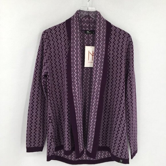 Neve Lisa Cardigan Acai purple sweater waterfall diamond asterisk new Small - Picture 1 of 6